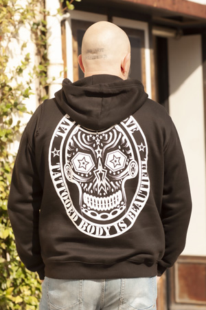 Sweatshirt à Capuche avec Zip Old School
