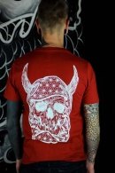 TS-DAR-ROUGE-BLANC Tattoo-on-move T-shirt Daruma-Skull Tattooed-body-is-beautifful