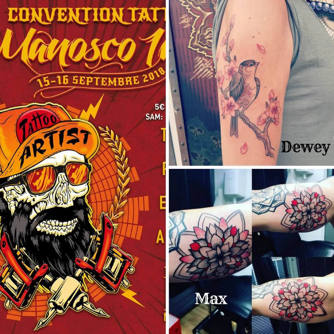 Max et Dewey à la convention de tatouage de Manosque, septembre 2018