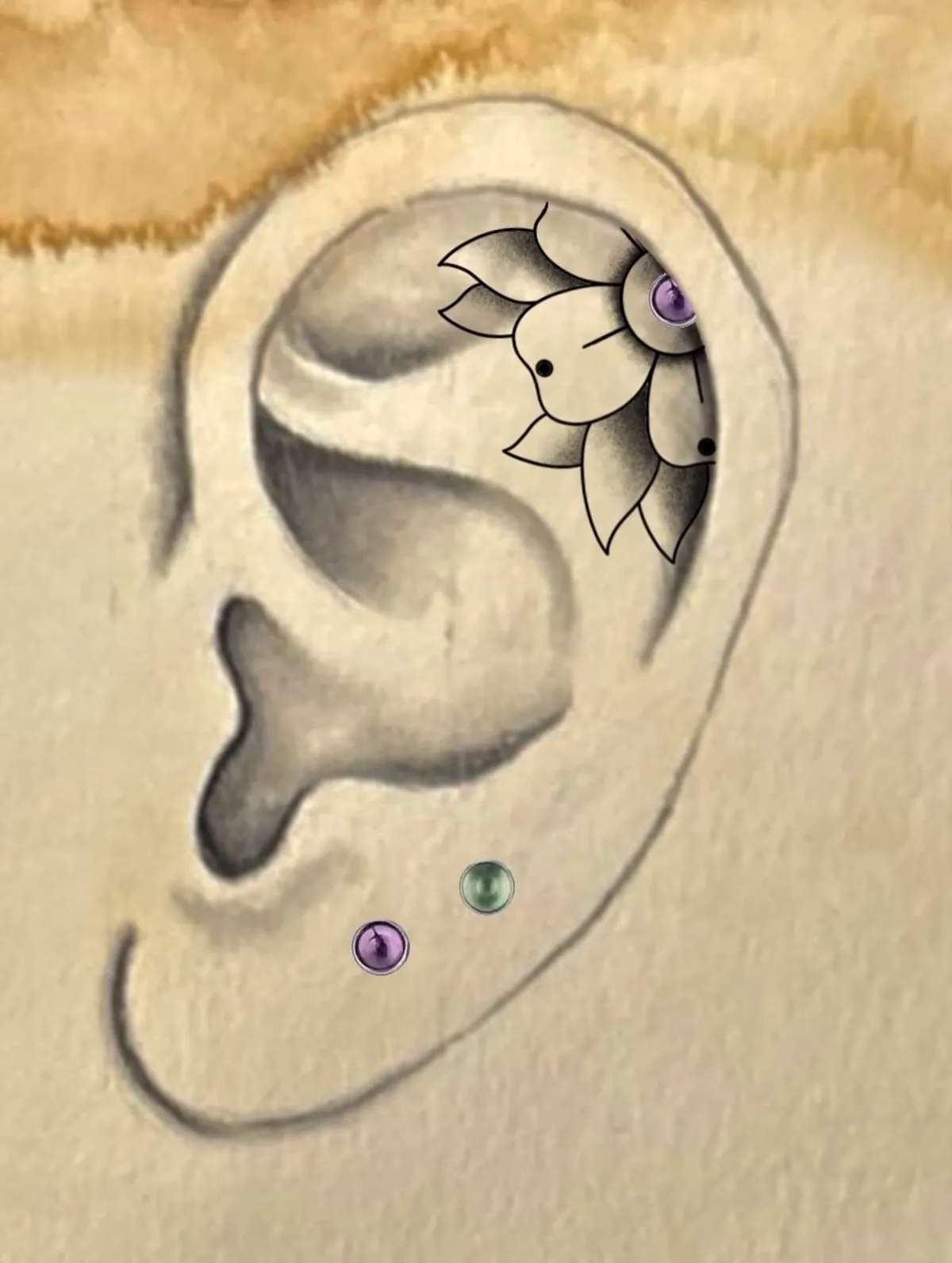 Collaboration piercing et tatouage : flashs old school et compositions, photo 3 sur 8