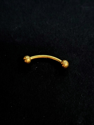 Piercing Lobe transversal Bijou titane anodisé doré