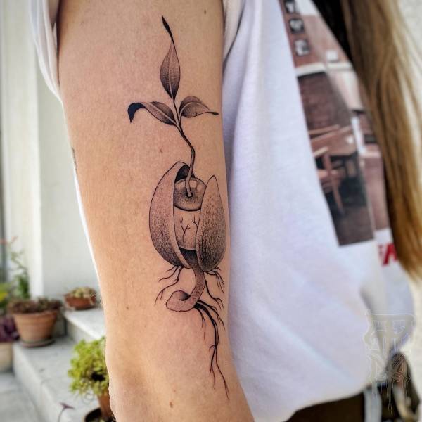 patricia_noirdejais_noir-de-jais_tattoo-on-move_fine-line-tattoo_oeil_plante_surrealiste_bras_original