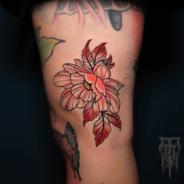 tony_kaboom_tattoo-on-move_neo-traditional_color_peony_flower_original